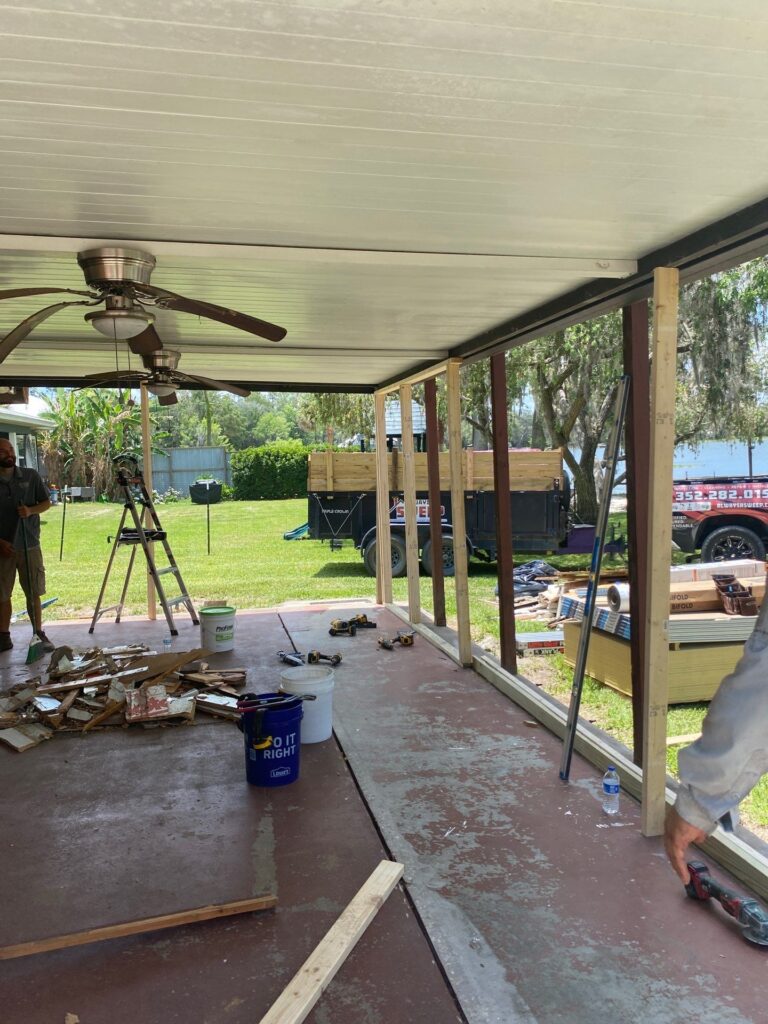 inspector reviewing framing during a marion county florida building permit inspection